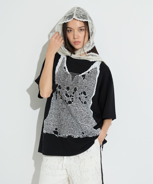 ANNA SUI NYC(アナ スイ エヌ ワイ シー)の「レースフード(ニットキャップ/ビーニー・レディース・ホワイト・FREE)」の11枚目の写真
