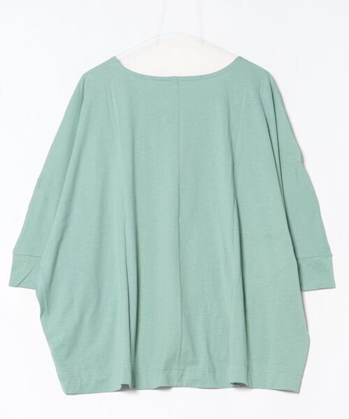 RCD(アールシーディー)の「Vネック7分袖ドルマンTシャツ(Tシャツ/カットソー・レディース・ミント/チャコールグレー/オフホワイト/ブラック/グレイッシュベージュ・4L~5L/M-L/LL~3L)」の6枚目の写真