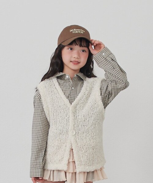 CIAOPANIC TYPY(チャオパニックティピー)の「【KIDS】《ジュニアサイズあり》ミックスチュールヤーンコンパクトベスト(ニット/セーター・キッズ・チャコールグレー/ピンク/イエロー・130/110/150)」の13枚目の写真