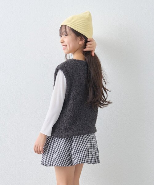 CIAOPANIC TYPY(チャオパニックティピー)の「【KIDS】《ジュニアサイズあり》ミックスチュールヤーンコンパクトベスト(ニット/セーター・キッズ・チャコールグレー/ピンク/イエロー・130/110/150)」の18枚目の写真