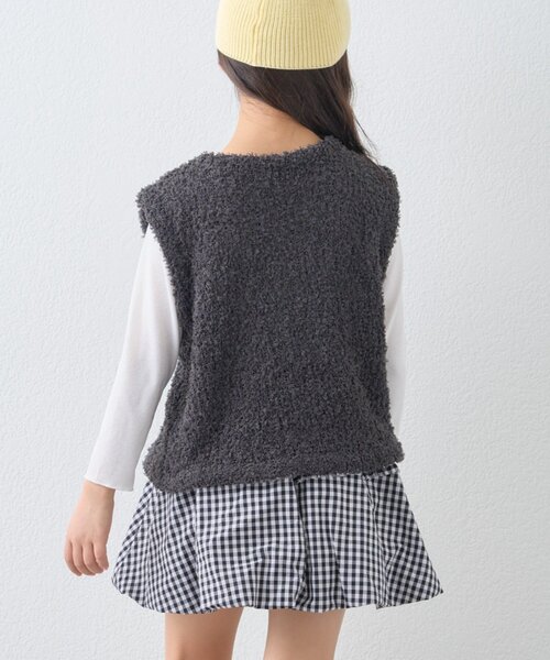 CIAOPANIC TYPY(チャオパニックティピー)の「【KIDS】《ジュニアサイズあり》ミックスチュールヤーンコンパクトベスト(ニット/セーター・キッズ・チャコールグレー/ピンク/イエロー・130/110/150)」の19枚目の写真