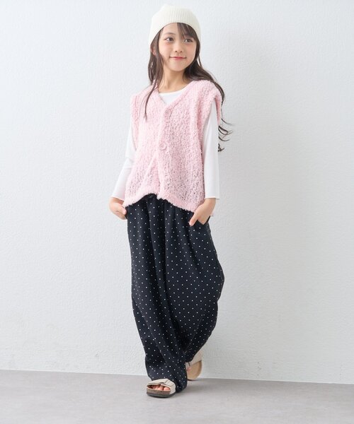 CIAOPANIC TYPY(チャオパニックティピー)の「【KIDS】《ジュニアサイズあり》ミックスチュールヤーンコンパクトベスト(ニット/セーター・キッズ・チャコールグレー/ピンク/イエロー・130/110/150)」の22枚目の写真