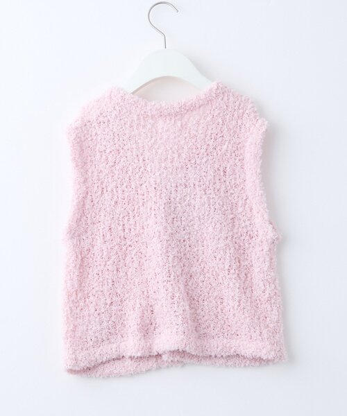 CIAOPANIC TYPY(チャオパニックティピー)の「【KIDS】《ジュニアサイズあり》ミックスチュールヤーンコンパクトベスト(ニット/セーター・キッズ・チャコールグレー/ピンク/イエロー・130/110/150)」の6枚目の写真