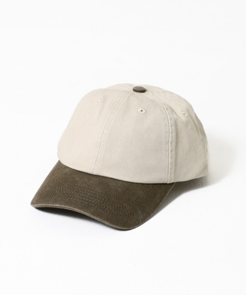 FRUIT OF THE LOOM(フルーツオブザルーム)の「【FRUIT OF THE LOOM】EX Baseball Low Cap Pigment 2tone / 無地 ローキャップ(キャップ・メンズ・アイボリー/ブラック/オフホワイト/ブルー/ライトブラウン/ブラック系その他・FREE)」の1枚目の写真