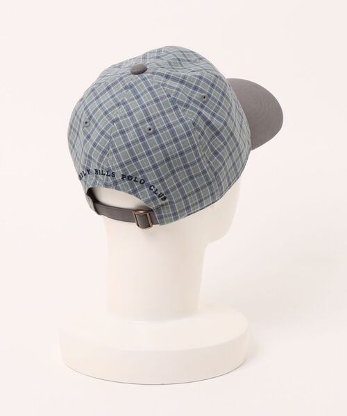 Right-on（ライトオン）の「【BEVERLY HILLS POLO CLUB】ワンポイント刺繍チェック柄キャップ (サイズ調整/UVカット/普段使い)（キャップ・レディース・ベージュ/ブルー・ONE SIZE）」の3枚目の写真