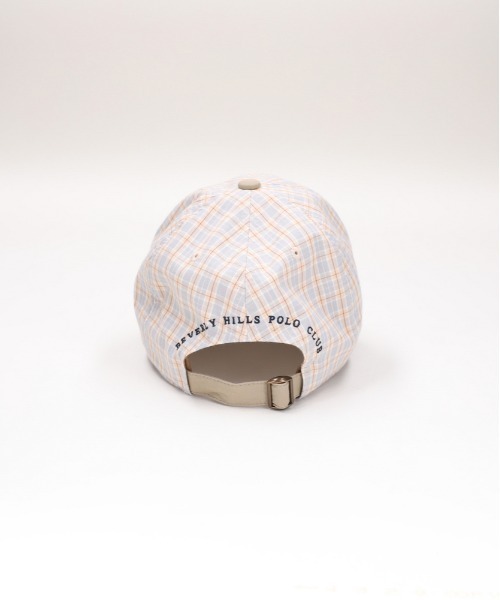 Right-on（ライトオン）の「【BEVERLY HILLS POLO CLUB】ワンポイント刺繍チェック柄キャップ (サイズ調整/UVカット/普段使い)（キャップ・レディース・ベージュ/ブルー・ONE SIZE）」の10枚目の写真