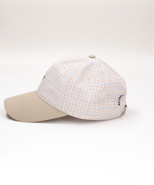 Right-on（ライトオン）の「【BEVERLY HILLS POLO CLUB】ワンポイント刺繍チェック柄キャップ (サイズ調整/UVカット/普段使い)（キャップ・レディース・ベージュ/ブルー・ONE SIZE）」の11枚目の写真