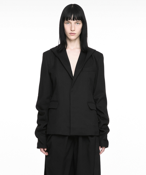 MAGNETIC HOODIE BLAZER BLACK