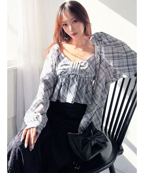 RESEXXY（リゼクシー）の「ルーズオーバーシャツ 【セットアップ着用可能】（シャツ/ブラウス・レディース・ブルー/ホワイト/ピンク・FREE）」の11枚目の写真