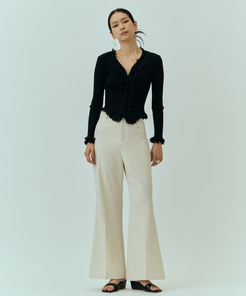 DRWCYS（ドロシーズ）の「ラッフルレースリブカーデ（カーディガン/ボレロ・レディース・ブラック/グレー/オフホワイト・FREE）」の20枚目の写真