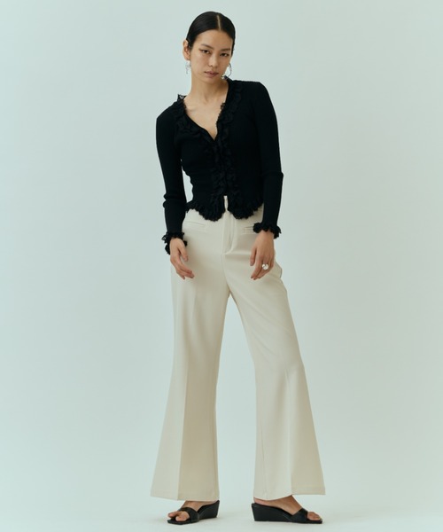 DRWCYS（ドロシーズ）の「ラッフルレースリブカーデ（カーディガン/ボレロ・レディース・ブラック/グレー/オフホワイト・FREE）」の21枚目の写真