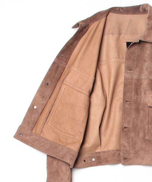 A LEATHER（エーレザー）の「A LEATHER TRUCKER JACKET (AUJ2550)（その他アウター・メンズ・その他/ブラック系その他・SMALL/MEDIUM）」の4枚目の写真