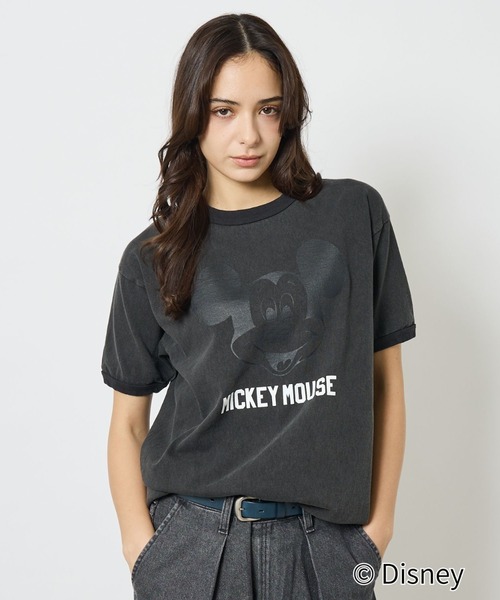 Johnbull(ジョンブル)の「【JOHNBULL/ジョンブル】MICKEY MOUSE RINGER T/ミッキーリンガーTシャツ/ユニセックス【WEB限定】(Tシャツ/カットソー・メンズ・ホワイト/ブラック/インディゴブルー・S/M/L)」の1枚目の写真