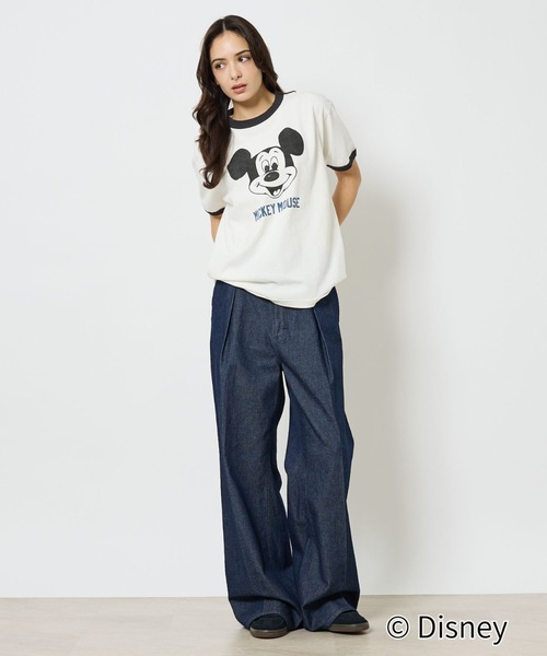 Johnbull(ジョンブル)の「【JOHNBULL/ジョンブル】MICKEY MOUSE RINGER T/ミッキーリンガーTシャツ/ユニセックス【WEB限定】(Tシャツ/カットソー・メンズ・ホワイト/ブラック/インディゴブルー・S/M/L)」の5枚目の写真
