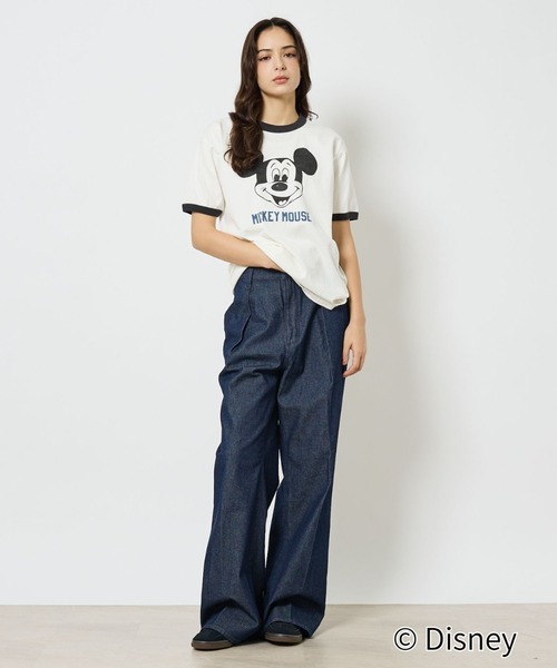 Johnbull(ジョンブル)の「【JOHNBULL/ジョンブル】MICKEY MOUSE RINGER T/ミッキーリンガーTシャツ/ユニセックス【WEB限定】(Tシャツ/カットソー・メンズ・ホワイト/ブラック/インディゴブルー・S/M/L)」の4枚目の写真
