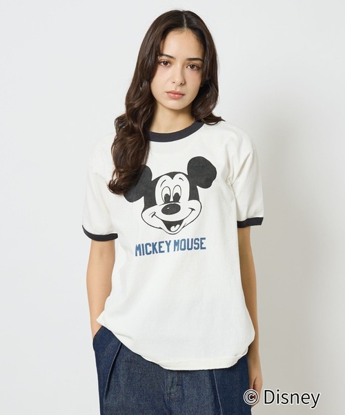 Johnbull(ジョンブル)の「【JOHNBULL/ジョンブル】MICKEY MOUSE RINGER T/ミッキーリンガーTシャツ/ユニセックス【WEB限定】(Tシャツ/カットソー・メンズ・ホワイト/ブラック/インディゴブルー・S/M/L)」の6枚目の写真