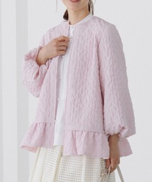 Sono（ソーノ）の「【新作3/6発売】ご自宅でお洗濯可能/総裏仕立て/ポケット付き【SONO/ソーノ】フロートバルーン・ジャガードジャケット（ノーカラージャケット）」