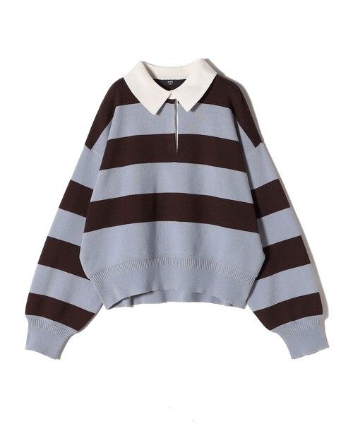 SHIPS Colors(シップス カラーズ)の「SHIPS Colors:〈手洗い可能〉コットン / アクリル ラガー ニット(ニット/セーター・レディース・ベージュ/ライトブルー・ONE SIZE)」の4枚目の写真