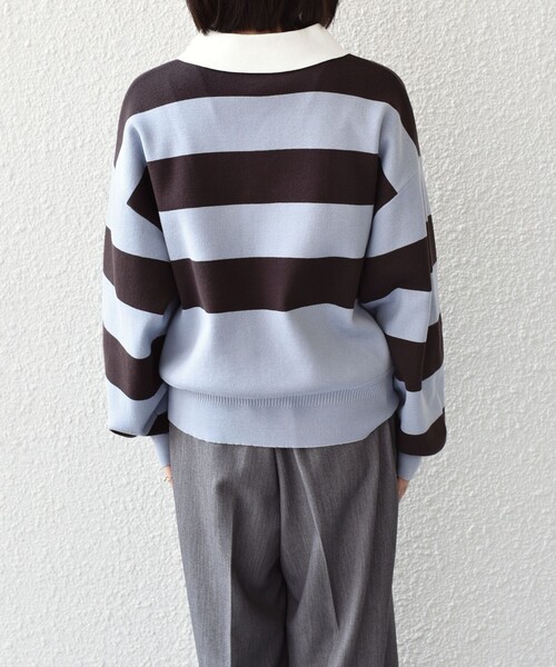 SHIPS Colors(シップス カラーズ)の「SHIPS Colors:〈手洗い可能〉コットン / アクリル ラガー ニット(ニット/セーター・レディース・ベージュ/ライトブルー・ONE SIZE)」の15枚目の写真