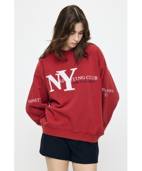 MOUSSY(マウジー)の「NY LOOSE スウェットシャツ(スウェット・レディース・杢グレー/ネイビー/レッド・FREE)」の10枚目の写真