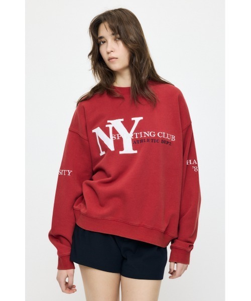 MOUSSY(マウジー)の「NY LOOSE スウェットシャツ(スウェット・レディース・杢グレー/ネイビー/レッド・FREE)」の11枚目の写真