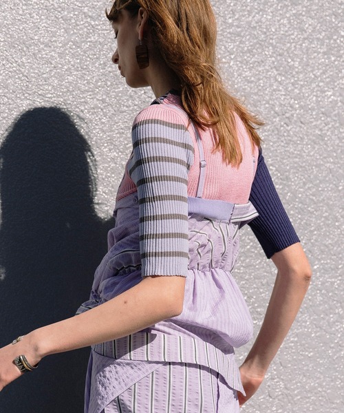 AULA AILA(アウラアイラ)の「パターンドリブニット(ニット/セーター・レディース・ピンク/ライム/ブラウン/ブラック・0)」の11枚目の写真