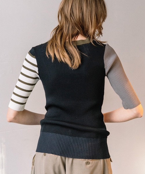 AULA AILA(アウラアイラ)の「パターンドリブニット(ニット/セーター・レディース・ピンク/ライム/ブラウン/ブラック・0)」の15枚目の写真