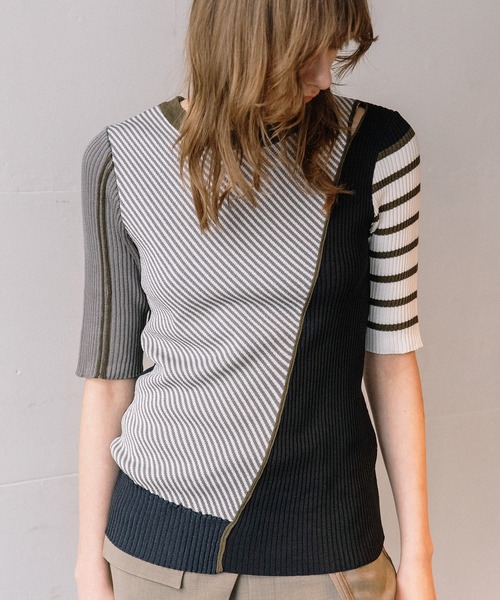 AULA AILA(アウラアイラ)の「パターンドリブニット(ニット/セーター・レディース・ピンク/ライム/ブラウン/ブラック・0)」の13枚目の写真