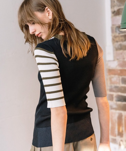 AULA AILA(アウラアイラ)の「パターンドリブニット(ニット/セーター・レディース・ピンク/ライム/ブラウン/ブラック・0)」の14枚目の写真