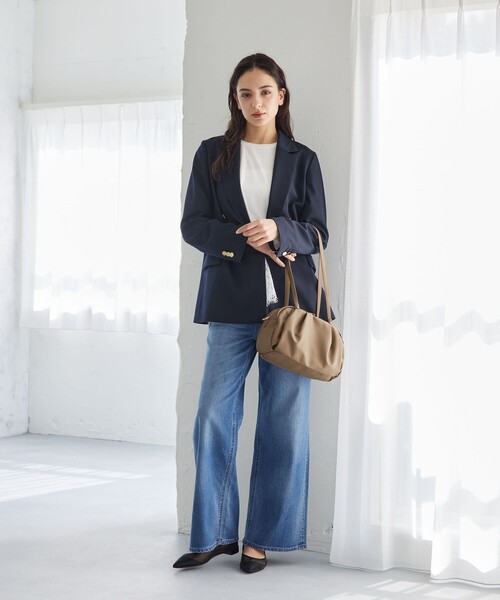 green label relaxing(グリーンレーベルリラクシング)の「<PARTE>2WAYギャザーボストンバッグ はっ水(ショルダーバッグ・レディース・ブラウン/ナチュラル/ブラック/モカ・FREE)」の17枚目の写真