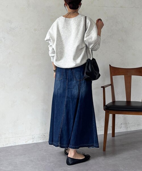 un dix cors（アンディコール）の「デニムストレッチフレアスカート（スカート・レディース・インディゴブルー/サックスブルー・FREE）」の8枚目の写真