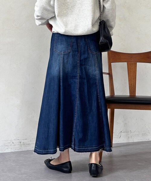 un dix cors（アンディコール）の「デニムストレッチフレアスカート（スカート・レディース・インディゴブルー/サックスブルー・FREE）」の11枚目の写真