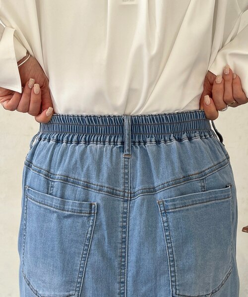un dix cors（アンディコール）の「デニムストレッチフレアスカート（スカート・レディース・インディゴブルー/サックスブルー・FREE）」の22枚目の写真