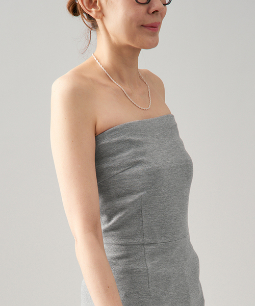 VERMEIL par iena(ヴェルメイユパーイエナ)の「チューブワンピース(ワンピース・レディース・ライトグレー/ブラック・FREE)」の14枚目の写真