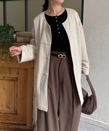 Thevon | FSノーカラーミドルコート(その他アウター)