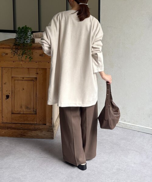 Thevon（ゼボン）の「FSノーカラーミドルコート（その他アウター・レディース・チャコールグレー/アイボリー/サックスブルー・FREE）」の10枚目の写真