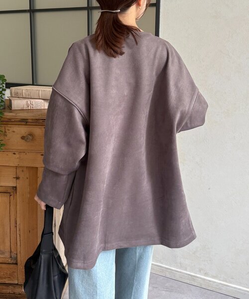 Thevon（ゼボン）の「FSノーカラーミドルコート（その他アウター・レディース・チャコールグレー/アイボリー/サックスブルー・FREE）」の17枚目の写真