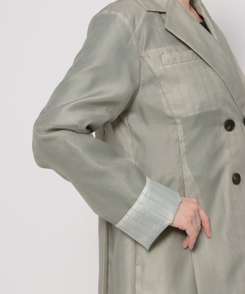 HARE（ハレ）の「シアーストライプミドルジャケット(HARE)（テーラードジャケット・レディース・ライトベージュ/ブラック・FREE）」の20枚目の写真