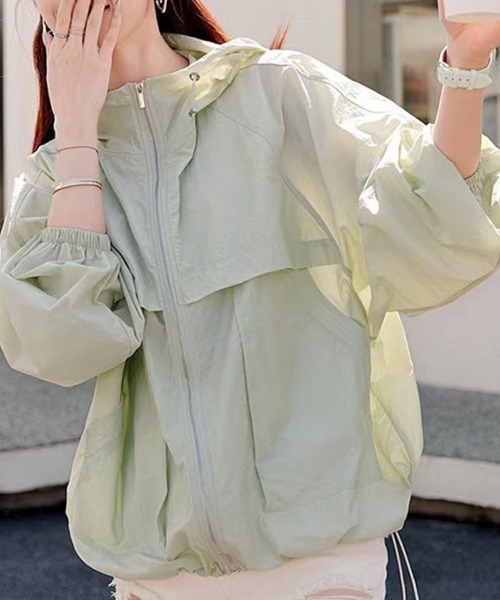 SallyLunn(サリーラン)の「シアードロストパーカー(マウンテンパーカー・レディース・ライトグリーン/ホワイト・LARGE/MEDIUM)」の6枚目の写真