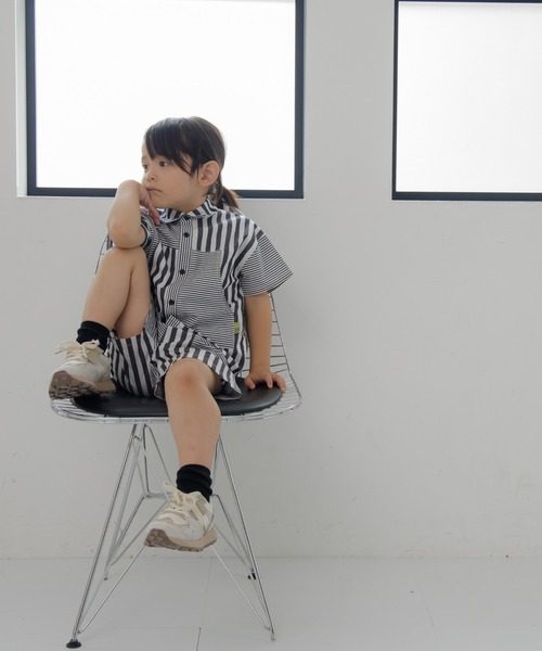 MAKE YOUR DAY（メイクユアデイ）の「セットアップできるストライプボーダー5分丈パンツ■80～140cm（その他パンツ・キッズ・ブラック/ブルー・110/90/80/100/120/130/140）」の6枚目の写真
