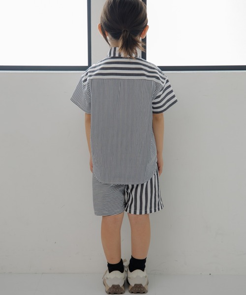 MAKE YOUR DAY（メイクユアデイ）の「セットアップできるストライプボーダー5分丈パンツ■80～140cm（その他パンツ・キッズ・ブラック/ブルー・110/90/80/100/120/130/140）」の8枚目の写真