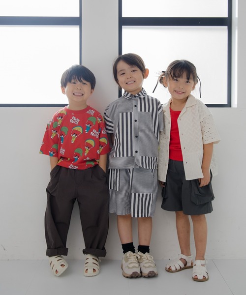 MAKE YOUR DAY（メイクユアデイ）の「セットアップできるストライプボーダー5分丈パンツ■80～140cm（その他パンツ・キッズ・ブラック/ブルー・110/90/80/100/120/130/140）」の9枚目の写真