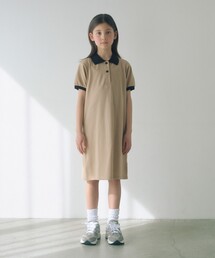 green label relaxing | バイカラー カノコ ポロワンピース / キッズ  140cm-160cm(ワンピース)