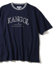 KANGOL（カンゴール）の「【KANGOL カンゴール】別注 パッチワークロゴ ラインリブ半袖Tシャツ（Tシャツ/カットソー）」