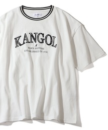 KANGOL（カンゴール）の「【KANGOL カンゴール】別注 パッチワークロゴ ラインリブ半袖Tシャツ（Tシャツ/カットソー）」
