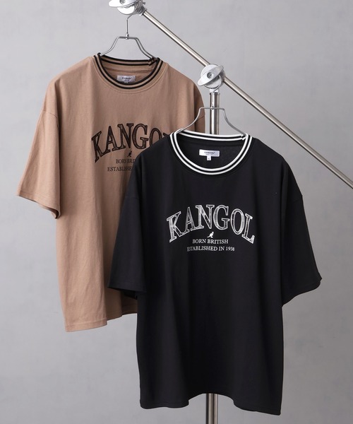 KANGOL(カンゴール)の「【KANGOL/カンゴール】別注 パッチワークロゴ ラインリブ半袖Tシャツ(Tシャツ/カットソー・メンズ・ベージュ/ネイビー/ホワイト/グリーン/ブラック/アッシュグレー/チャコールグレー・S/M/L/XL)」の10枚目の写真