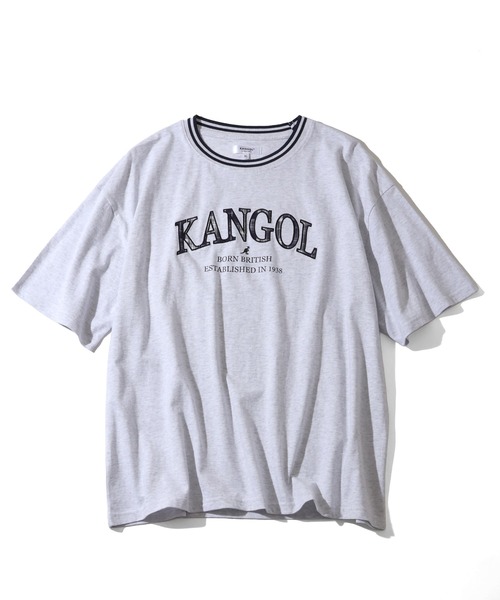 KANGOL(カンゴール)の「【KANGOL/カンゴール】別注 パッチワークロゴ ラインリブ半袖Tシャツ(Tシャツ/カットソー・メンズ・ベージュ/ネイビー/ホワイト/グリーン/ブラック/アッシュグレー/チャコールグレー・S/M/L/XL)」の14枚目の写真