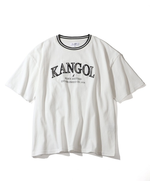 KANGOL(カンゴール)の「【KANGOL/カンゴール】別注 パッチワークロゴ ラインリブ半袖Tシャツ(Tシャツ/カットソー・メンズ・ベージュ/ネイビー/ホワイト/グリーン/ブラック/アッシュグレー/チャコールグレー・S/M/L/XL)」の11枚目の写真