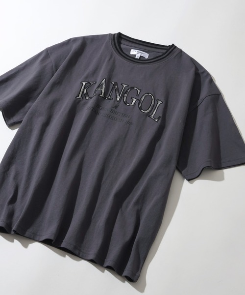 KANGOL(カンゴール)の「【KANGOL/カンゴール】別注 パッチワークロゴ ラインリブ半袖Tシャツ(Tシャツ/カットソー・メンズ・ベージュ/ネイビー/ホワイト/グリーン/ブラック/アッシュグレー/チャコールグレー・S/M/L/XL)」の21枚目の写真