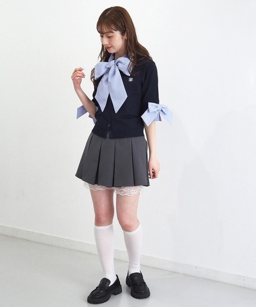 tiptop(ティップトップ)の「リボン布帛ボウタイ付カーディガン(カーディガン/ボレロ・レディース・ネイビー/チャコールグレー・FREE)」の21枚目の写真